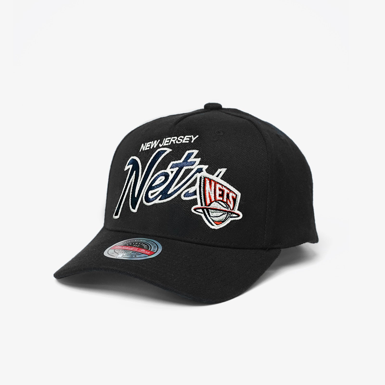 New Jersey Nets Script Classic Redline Snapback - Black – Throwback