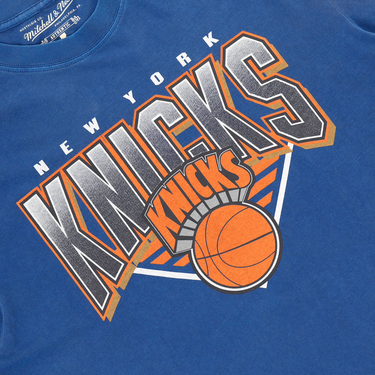 New York Knicks Metallic Shadow Tee - Faded Blue