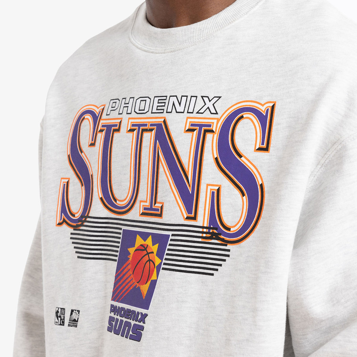 Phoenix Suns Underscore Crew Sweatshirt - White Marle