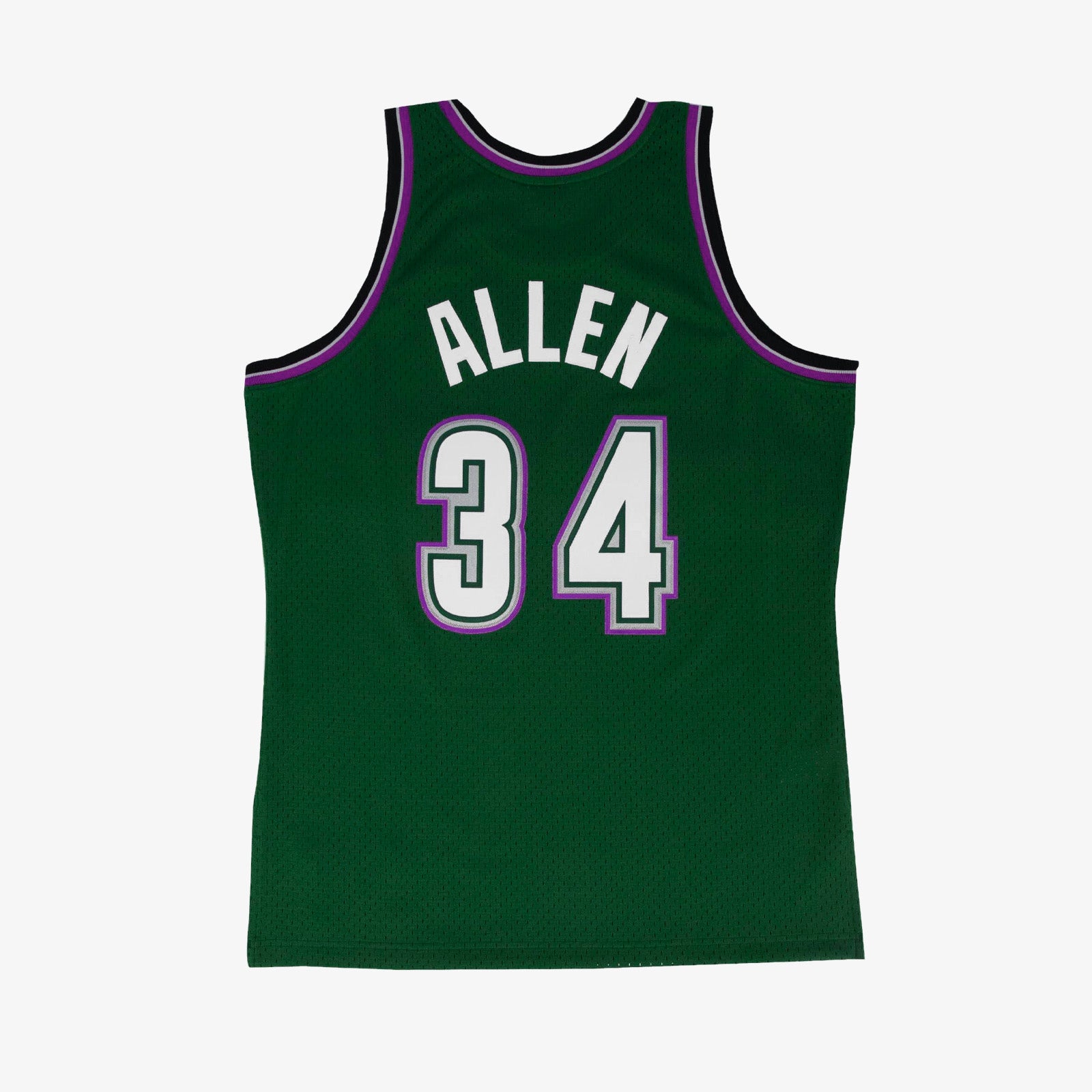 Ray Allen MENS Mitchell & Ness NBA Jersey Milwaukee Bucks BLACK/GREEN/PURPLE