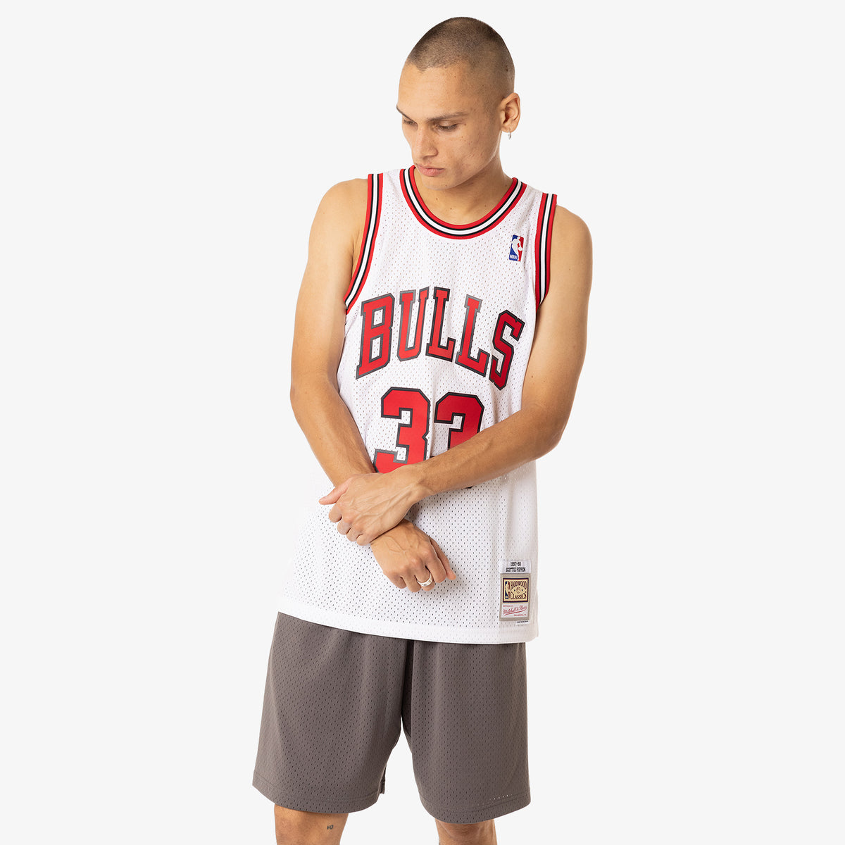  Scottie Pippen Chicago Bulls White Stripe Youth 8-20