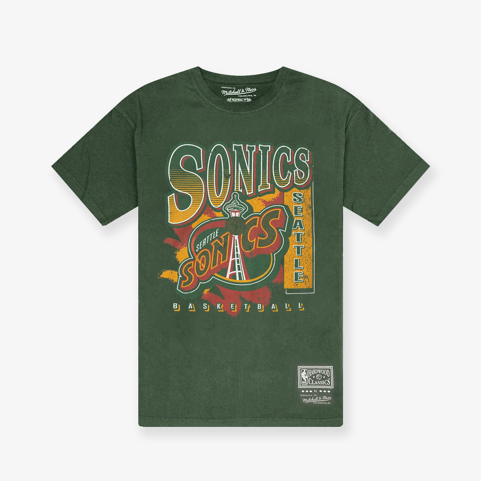 Seattle Supersonics Brush Off Tee - Faded Green - Throwback