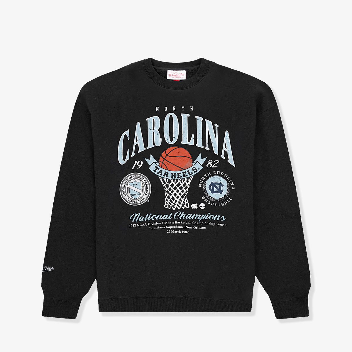 University Of North Carolina Tar Heels NCAA &#39;82 Champions Crew Sweatshirt - Vintage Black