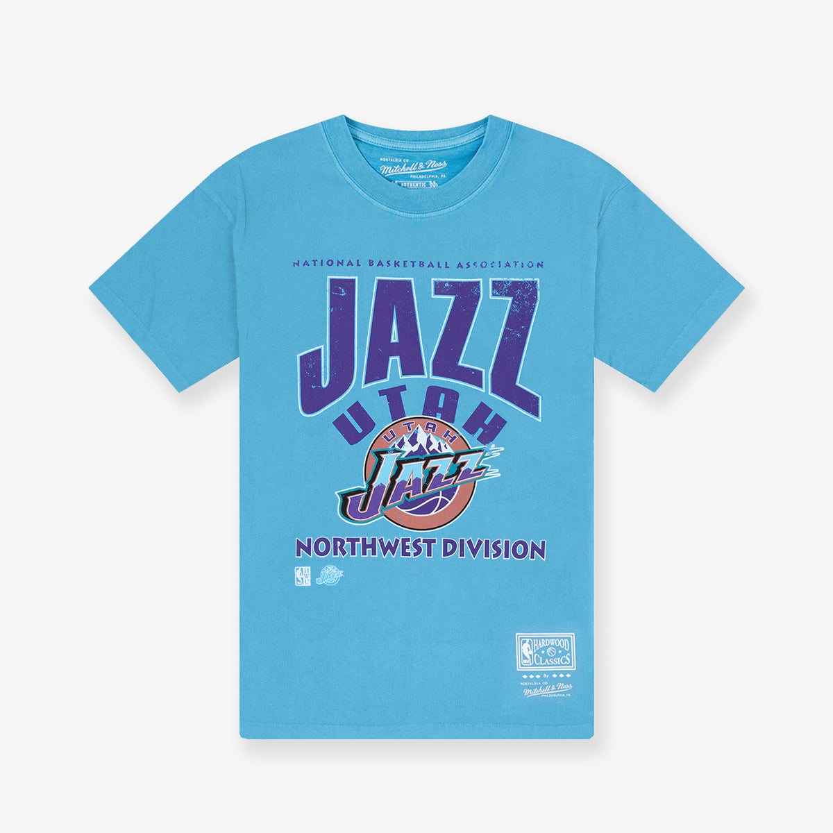 Utah Jazz Division Arch Vintage Tee - Faded Blue