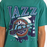 Utah Jazz Brush Off Tee - Faded Aqua