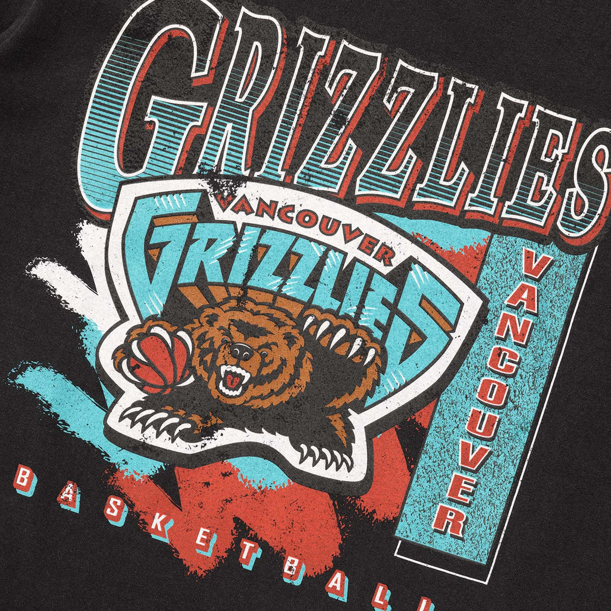 Vancouver Grizzlies Brush Off Tee - Faded Black