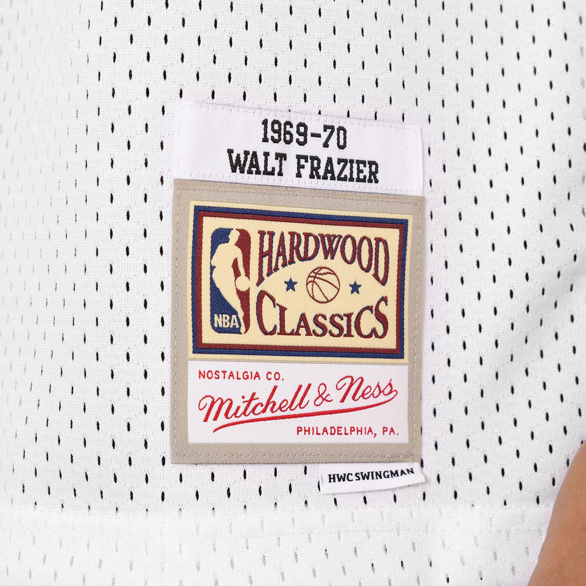 Men's Mitchell & Ness Walt Frazier White New York Knicks Hardwood Classics Swingman Jersey