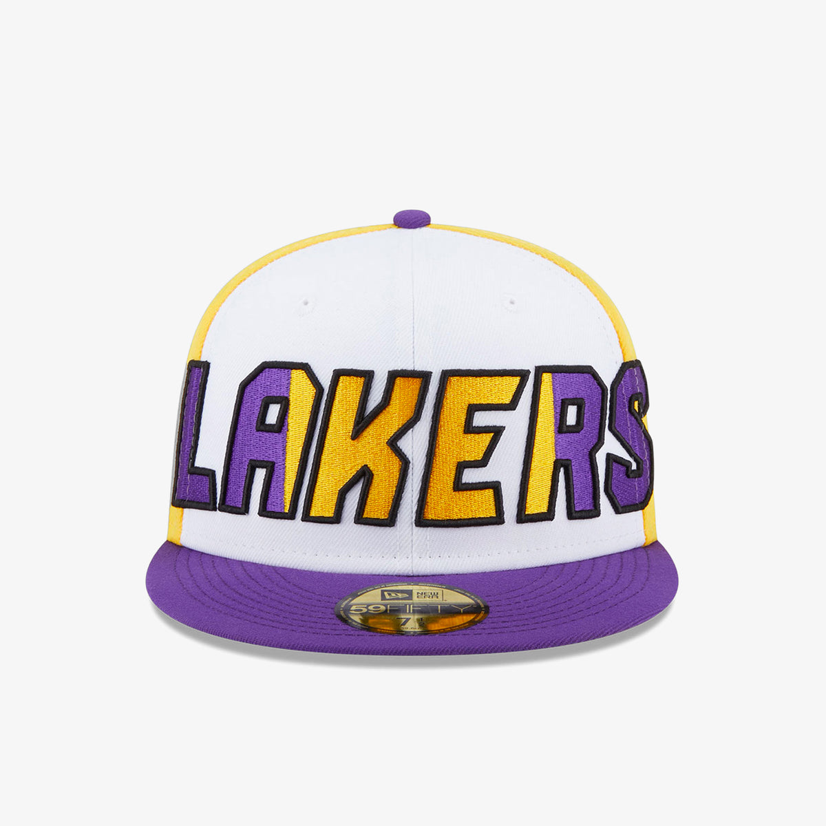 Los Angeles Lakers Mitchell & Ness Half and Half Snapback Hat - Purple/Gold