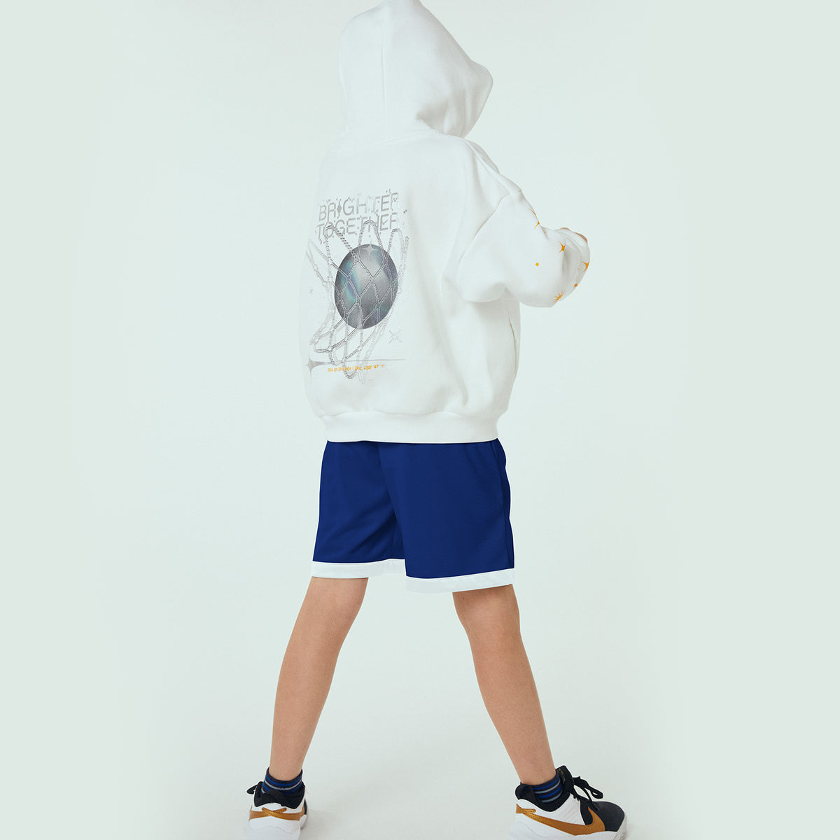 Nike All Star Icon Fleece Youth Oversized Hoodie White Throwback