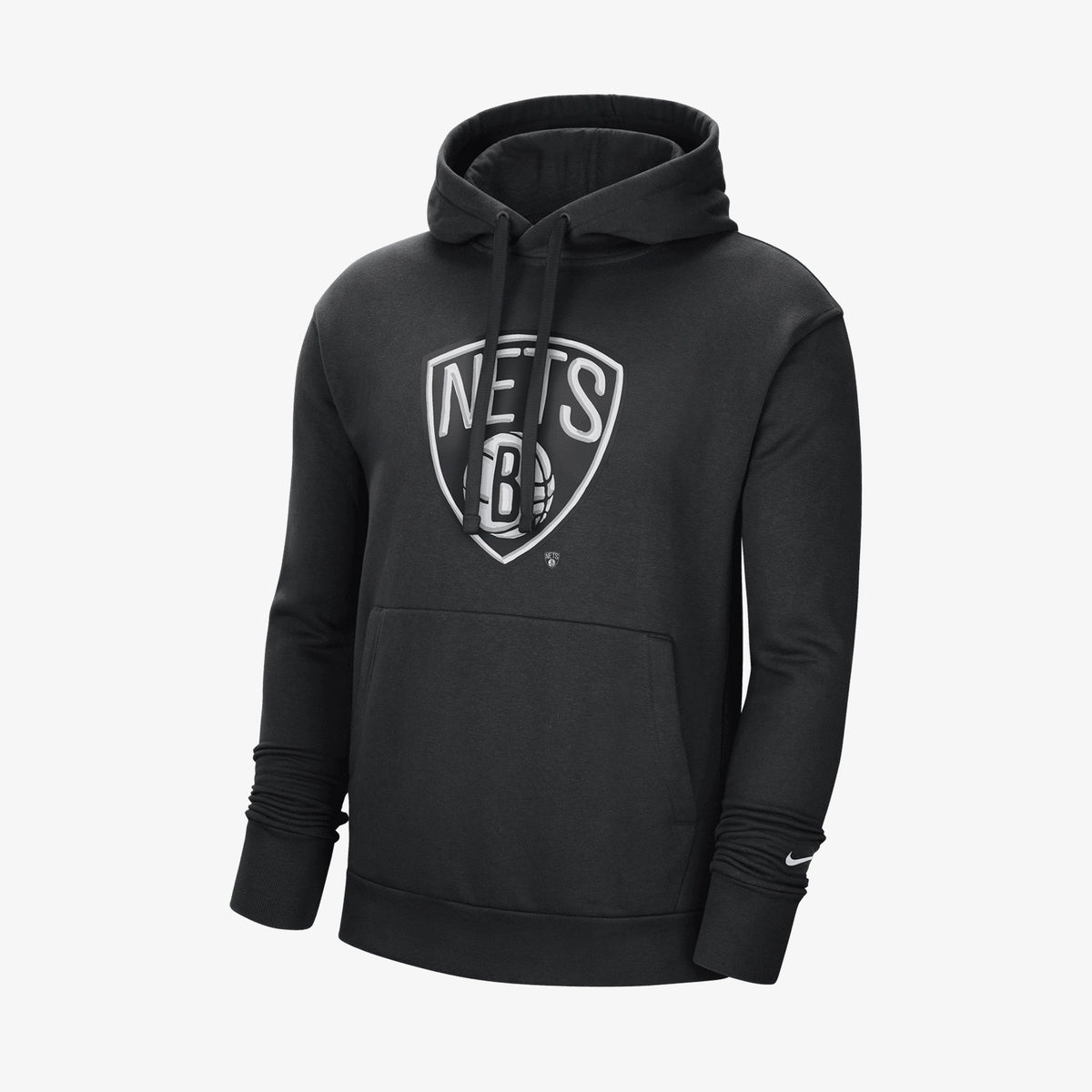 Brooklyn Nets NBA Essential Fleece Hoodie - Black - Throwback