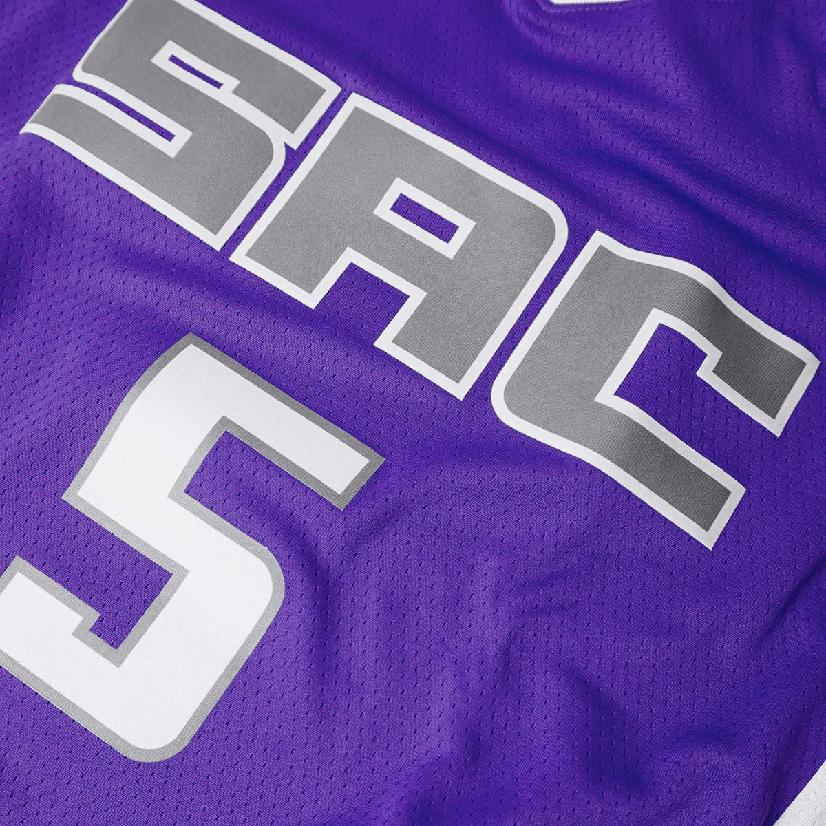 De'Aaron Fox Sacramento Kings #5 Purple Jersey Stitched Sewn Blue