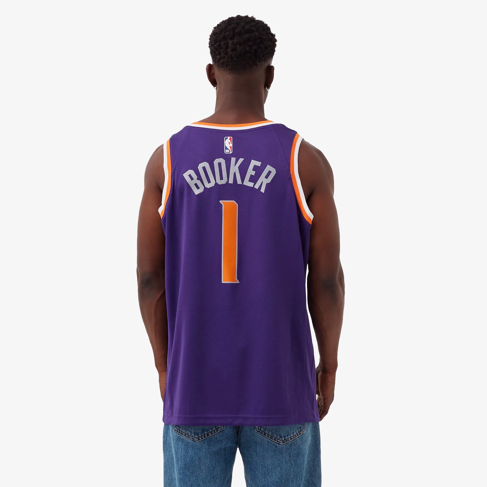 High Quality】2023-24 Men's New Original NBA Phoenix Suns #1 Devin Booker  Jersey Icon Edition Purple Swingman Heat-pressed