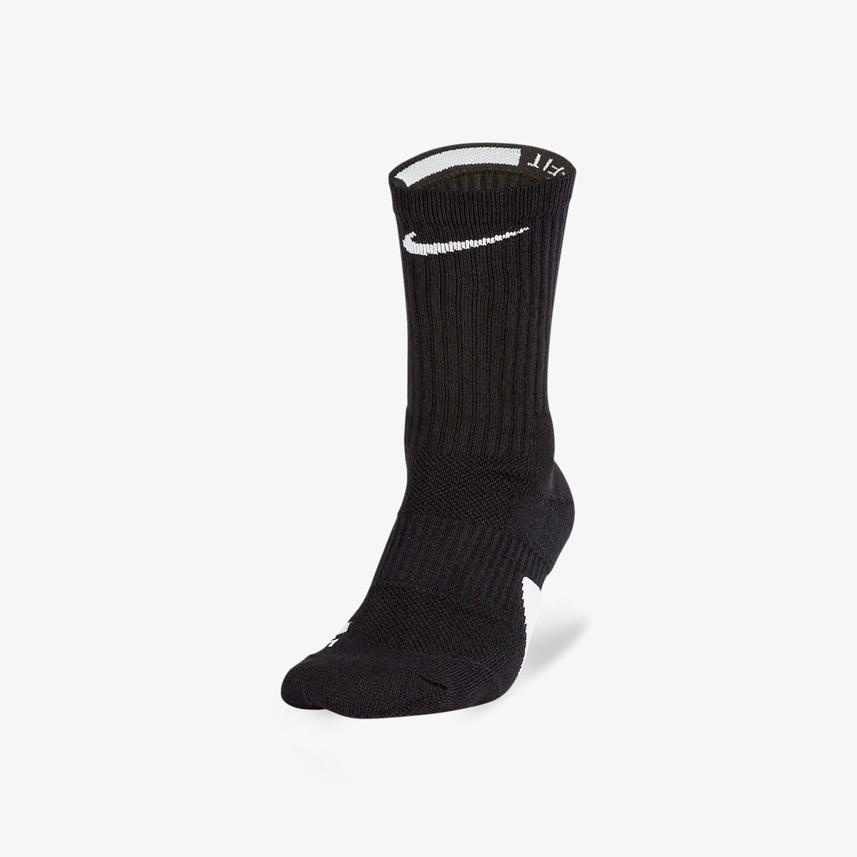 Elite Basketball Crew Socks Black White Throwback