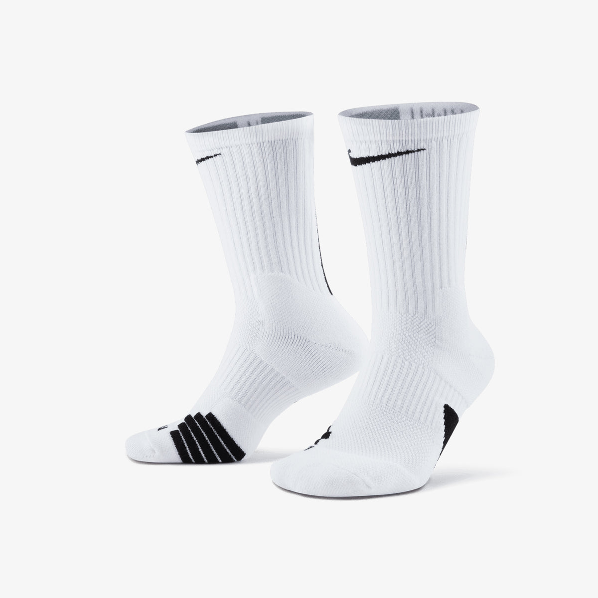 Elite Basketball Crew Socks - White/Black