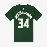 Giannis Antetokounmpo Milwaukee Bucks Name & Number NBA T-Shirt - Dark Green