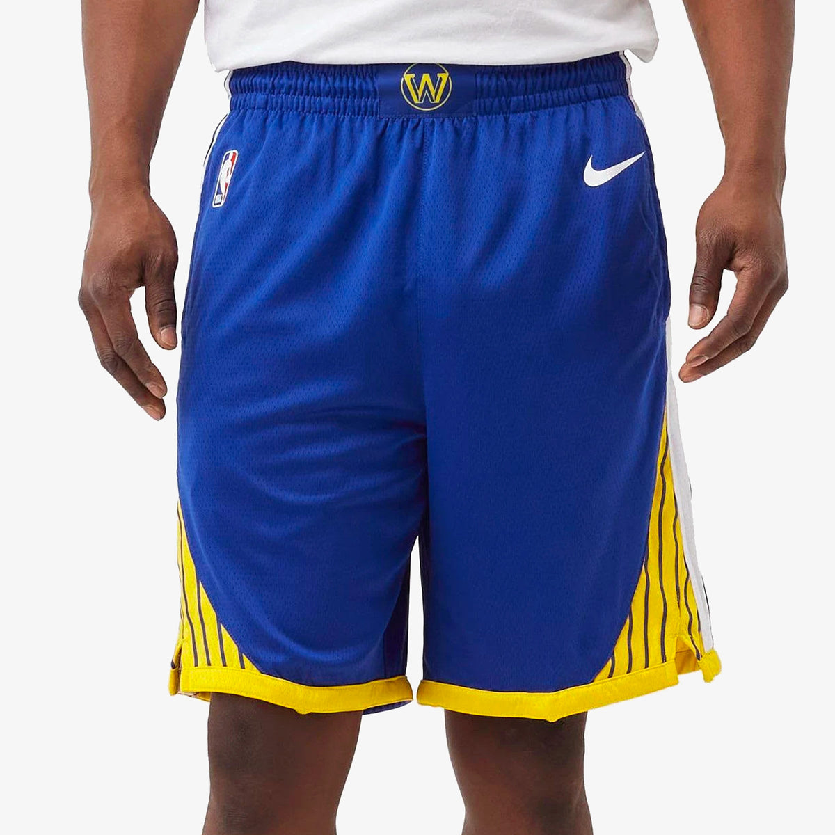 White Nike NBA Golden State Warriors Swingman Shorts
