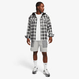 KD Hooded Basketball Flannel Jacket - Black/Grey