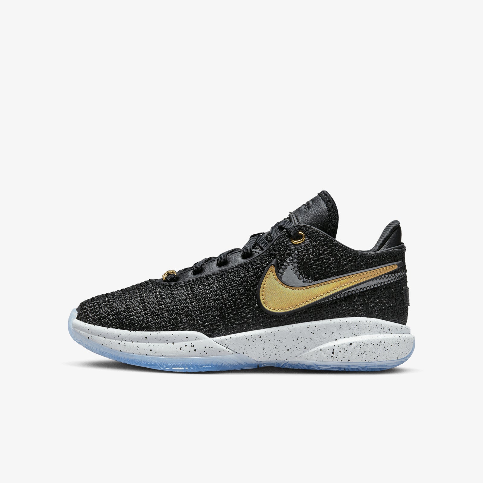 Lebron sneakers black and sales gold