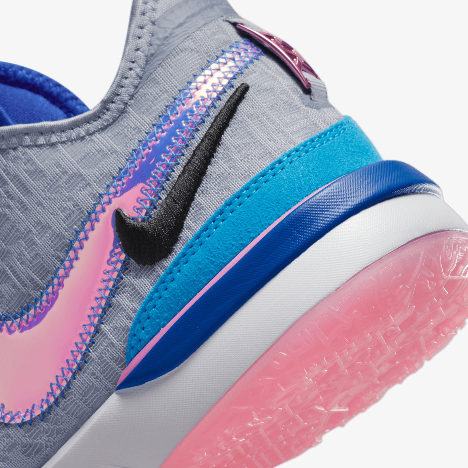 Grey and sale pink lebrons