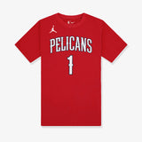Zion Williamson New Orleans Pelicans Statement Name & Number NBA T-Shirt - Red