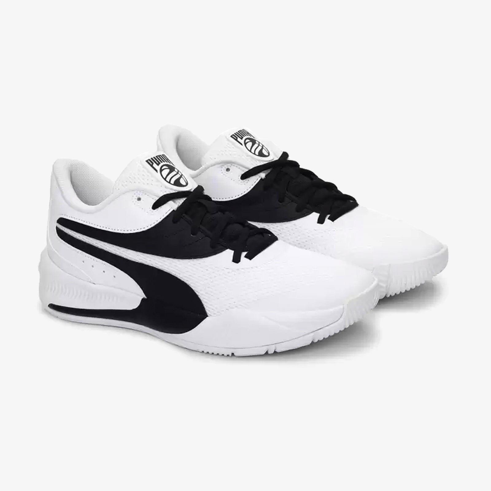 Triple white top basketball shoes