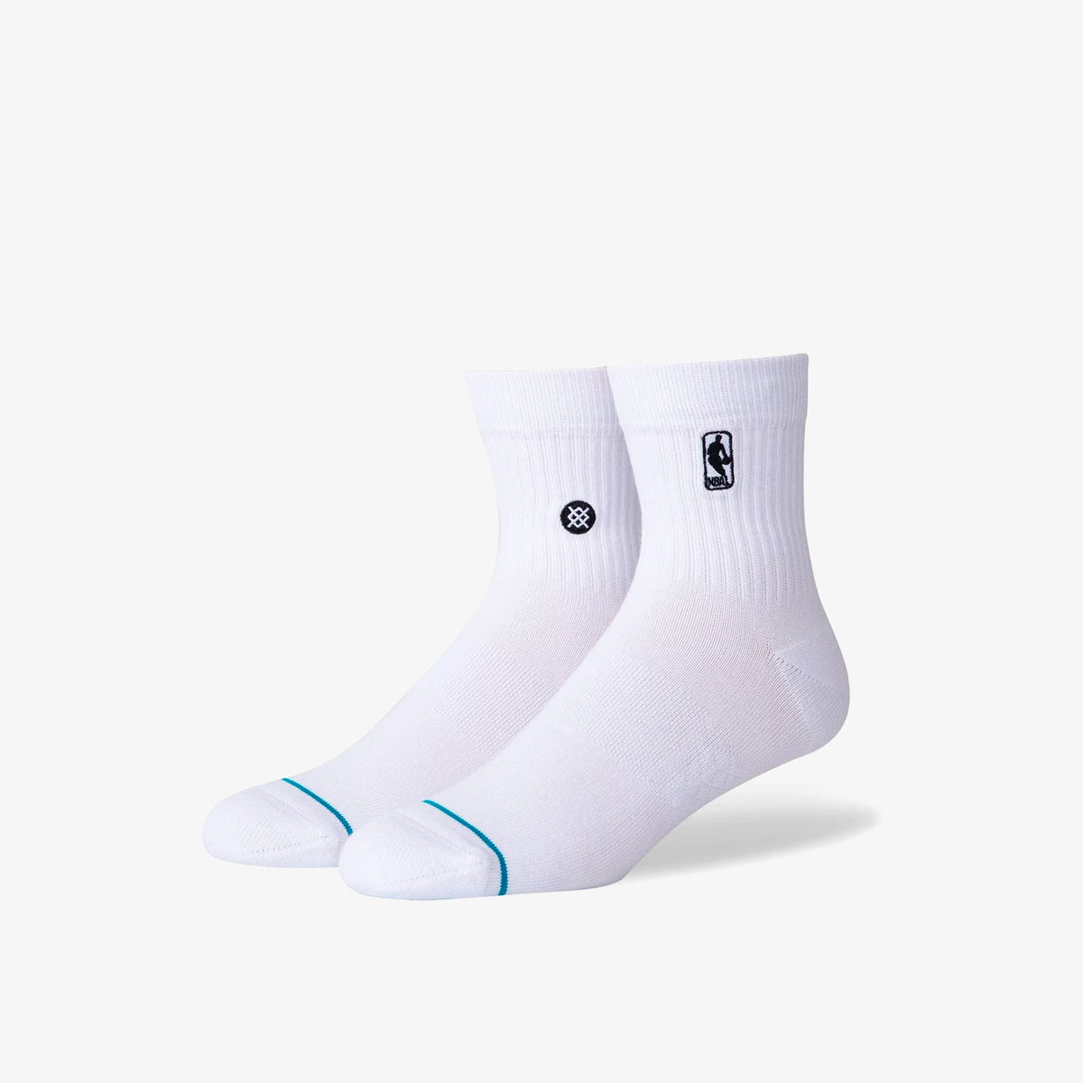 Stance NBA Logoman Quarter Socks - White