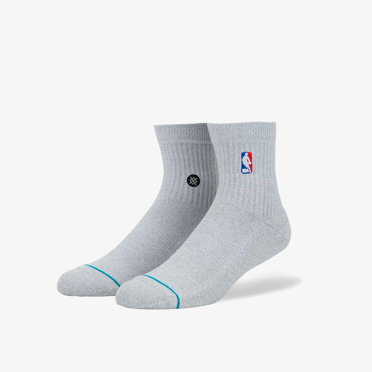 Stance NBA Logoman Quarter Socks - Heather Grey
