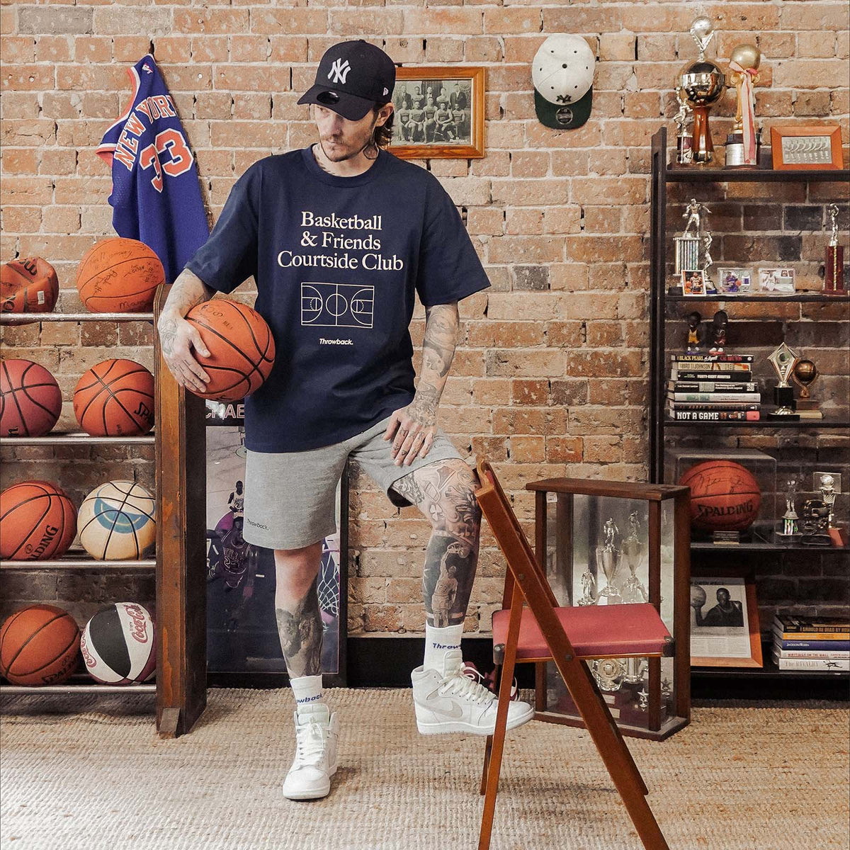 Basketball &amp; Friends Courtside Club Tee - Nocturne Blue