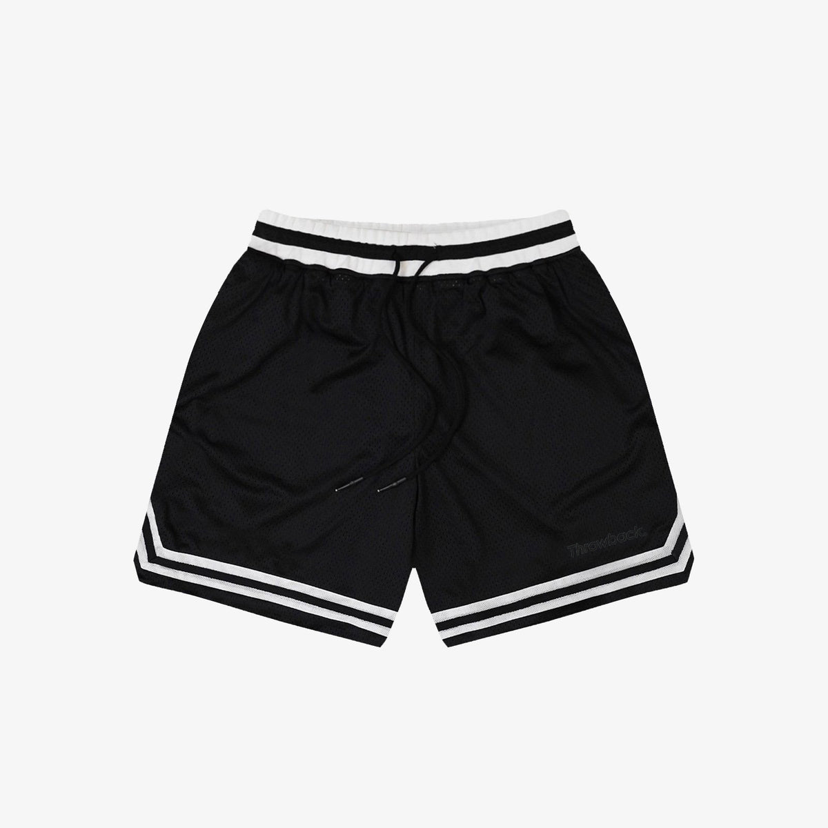 Throwback Blacktop Classic Mesh Shorts with Pockets - Black